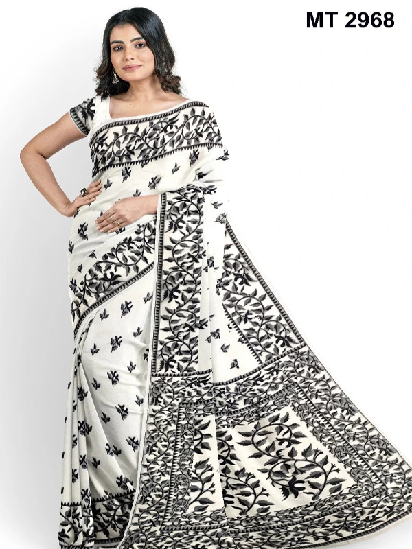 Gas Silk Tangail Jamdani Saree For Gorgeous Women's