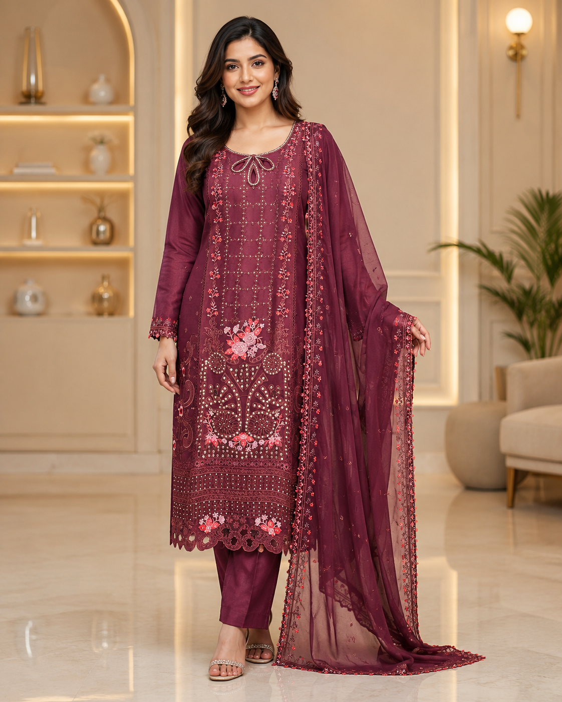 Noors Nehir Luxury Three Piece(323)-