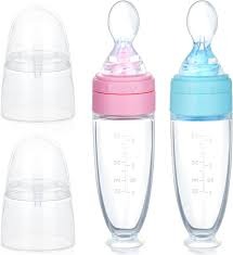 Silicone Baby Food Dispensing Spoon Feeder Bottle